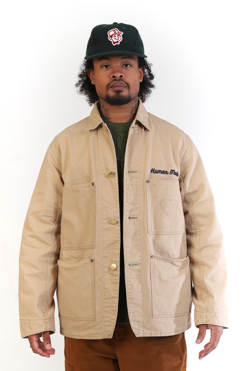 Washed duck coverall jacket Beige