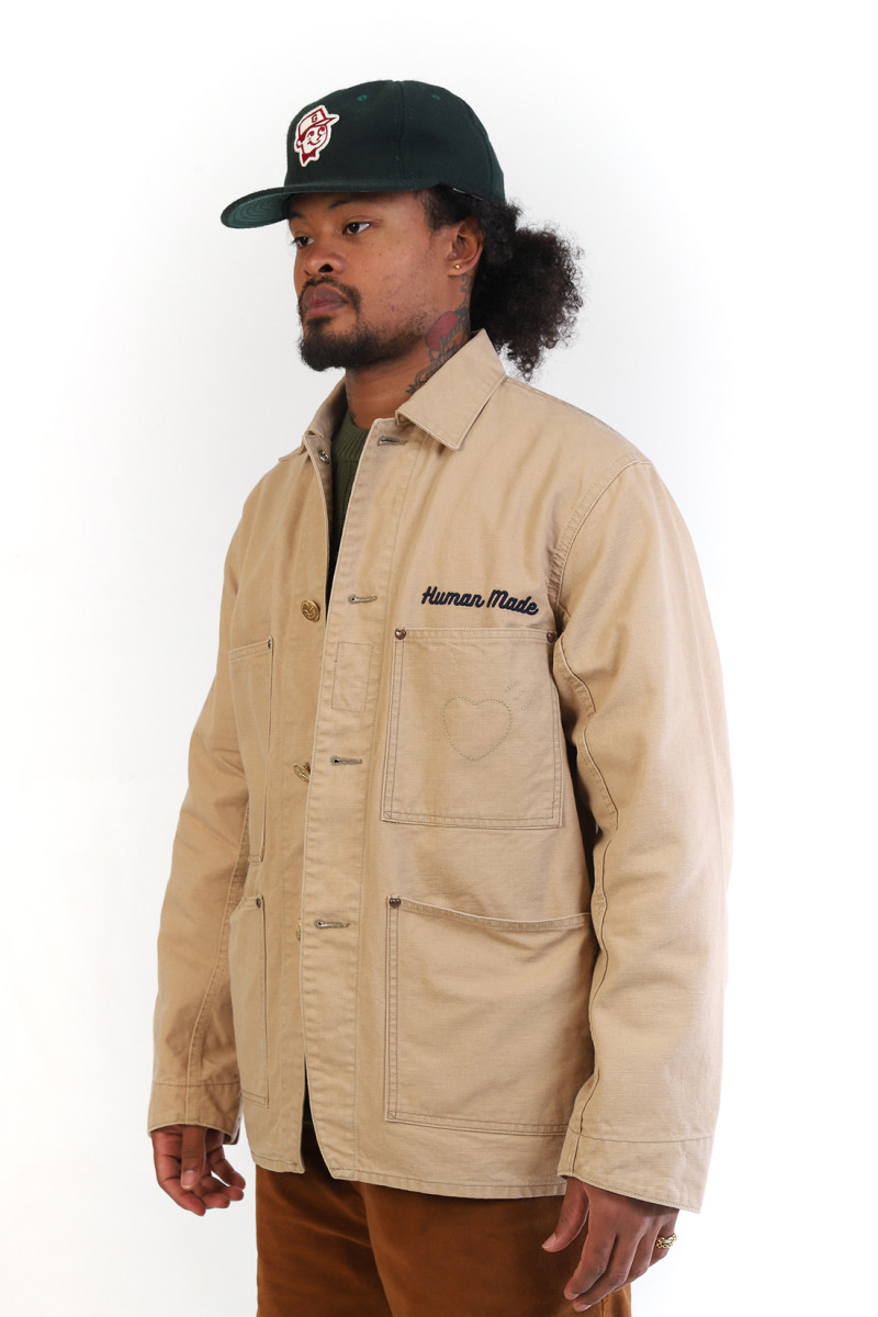 Washed duck coverall jacket Beige