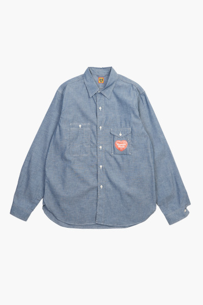 Human made Chambray work shirt hm28sh004 Blue - GRADUATE STORE