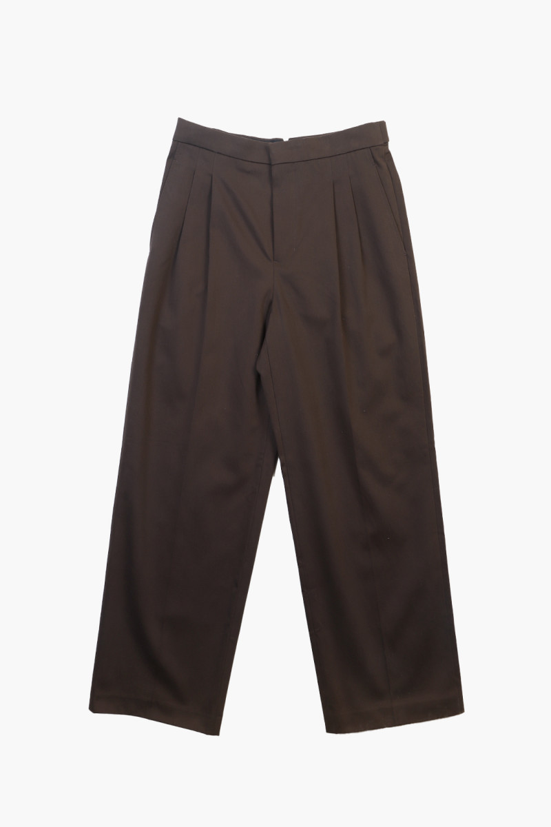 Pantalon large fit coton Dark coffee