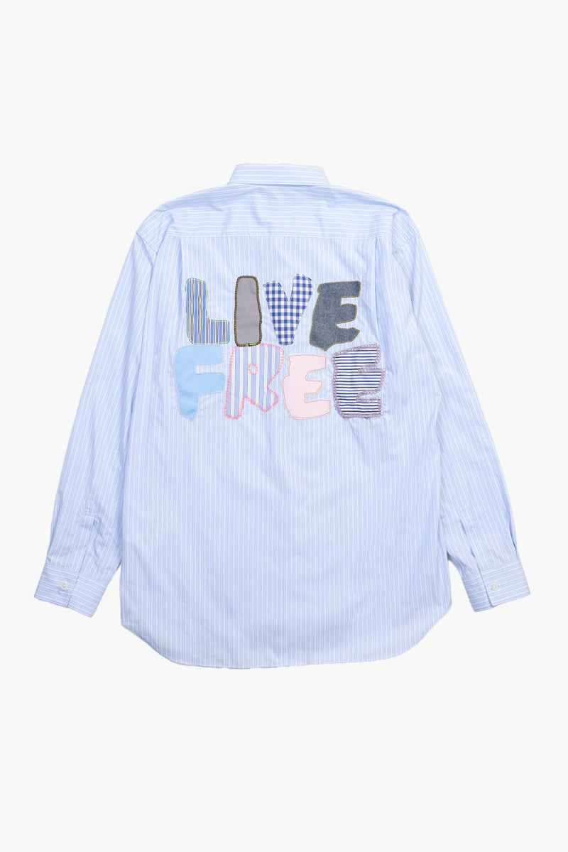 Men's shirt woven live free Stripe