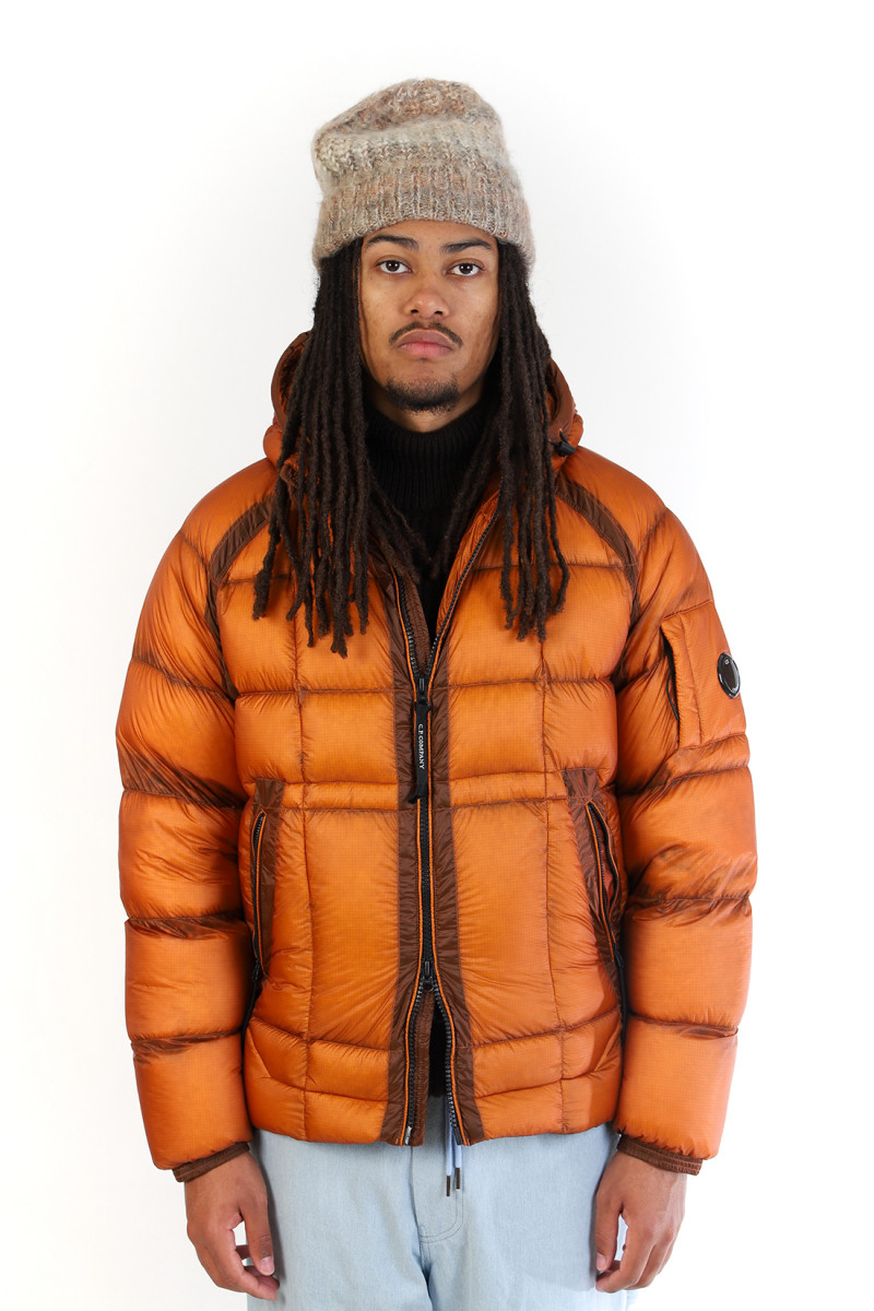 D.d. shell hooded medium down Bombay brown