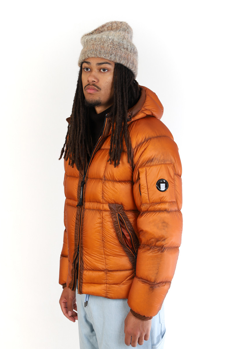 D.d. shell hooded medium down Bombay brown