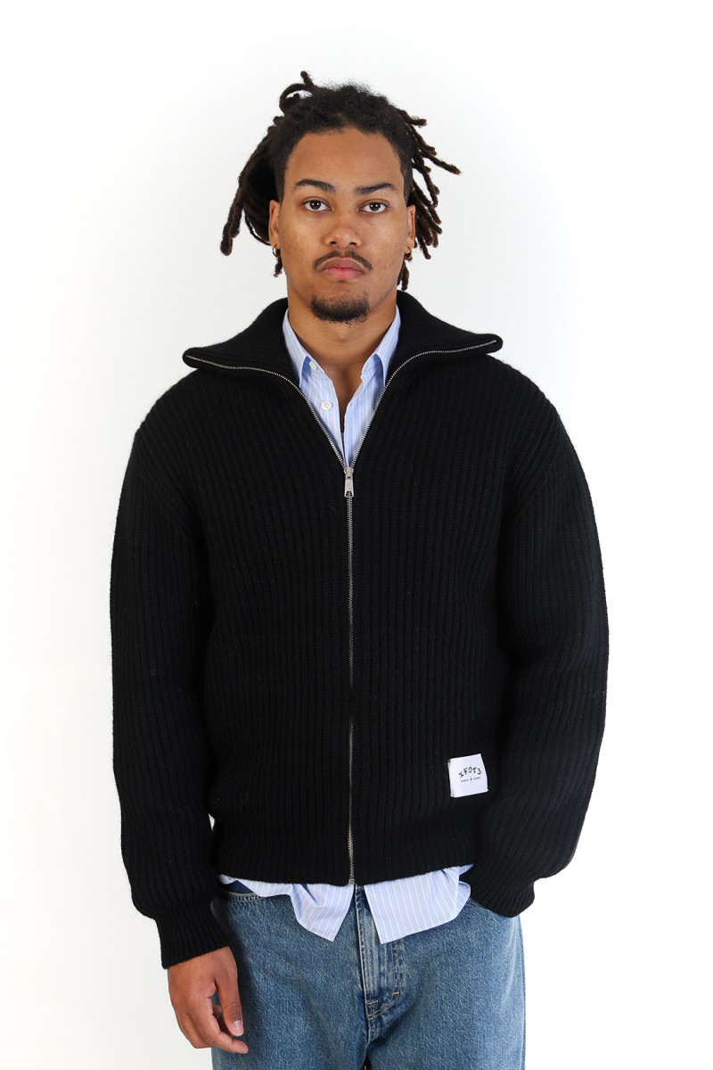 Gary zipped cardigan Black