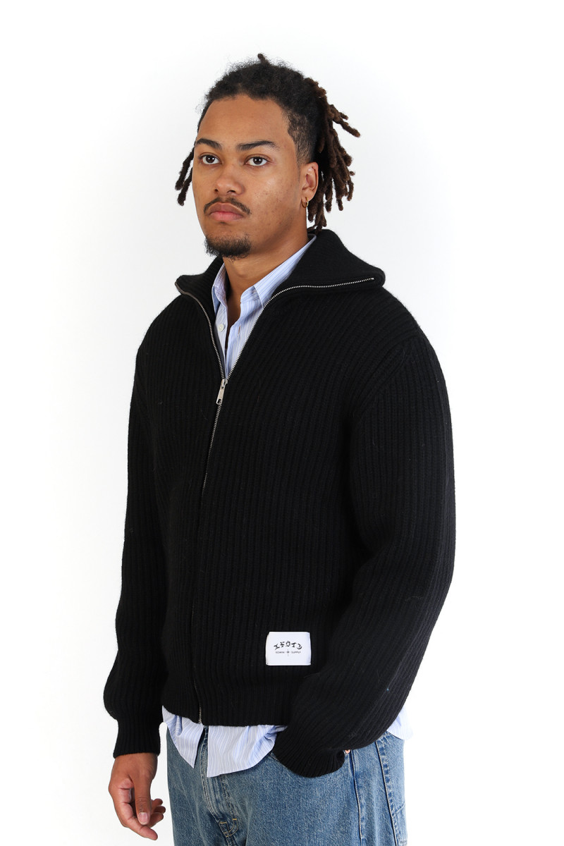 Gary zipped cardigan Black