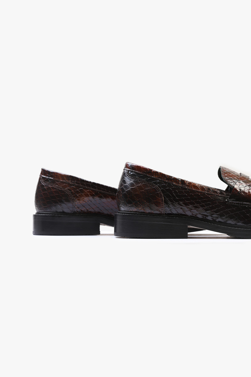 Townee penny loafer Dark brown python