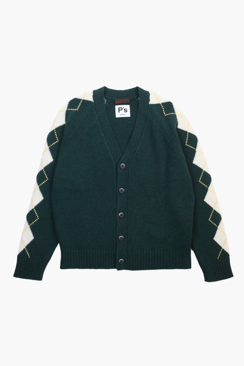 Cardigan over argyle p's Green