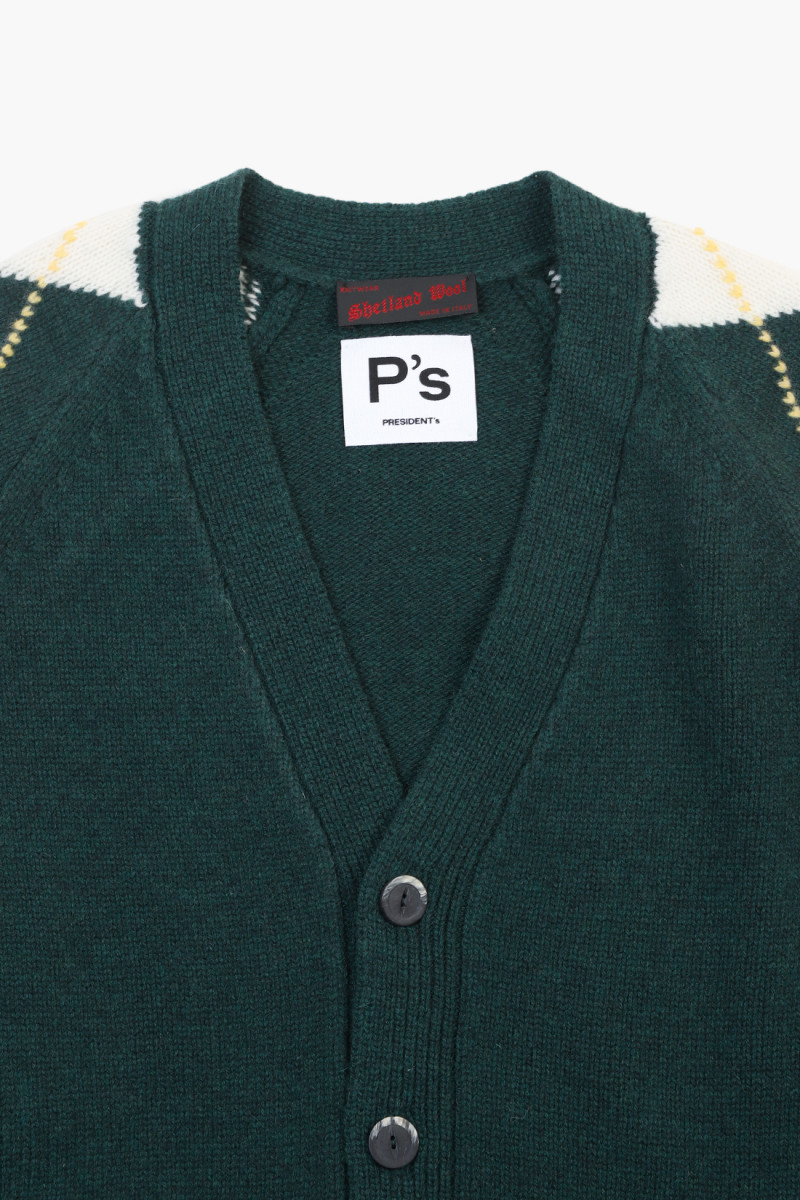 Cardigan over argyle p's Green