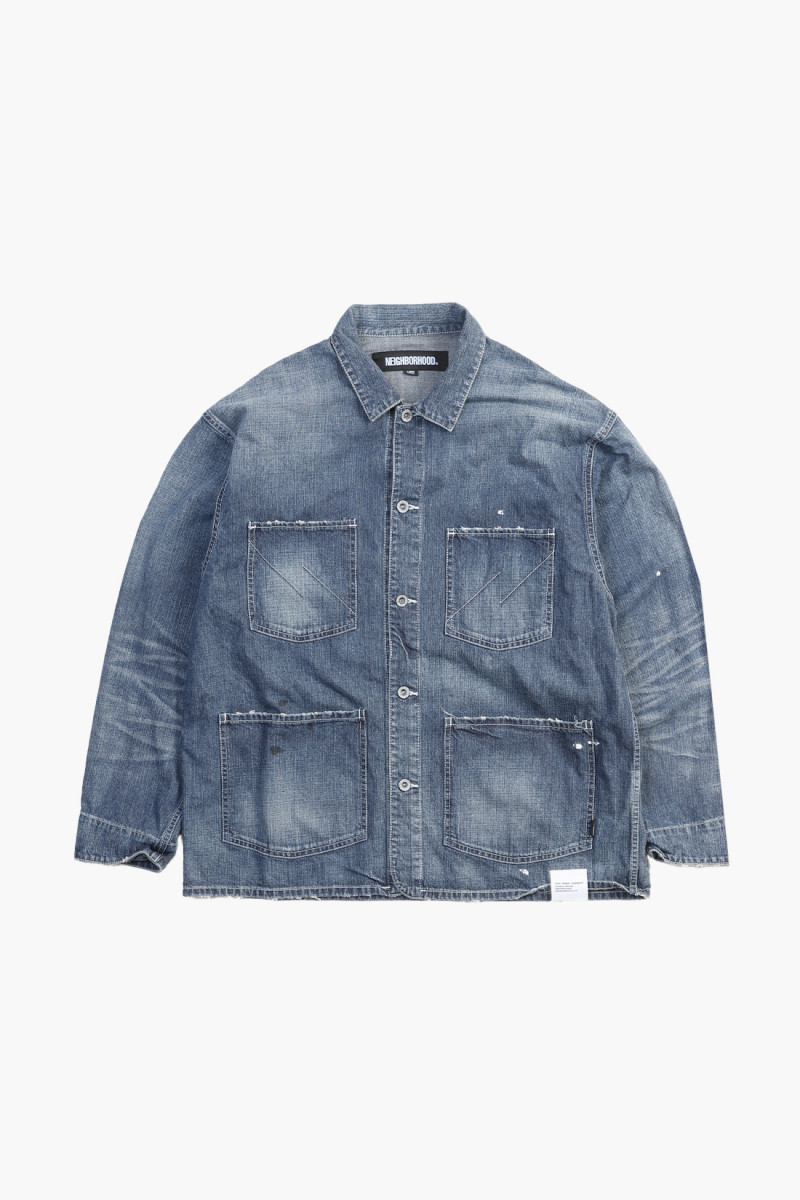 Washed coverall jacket Indigo