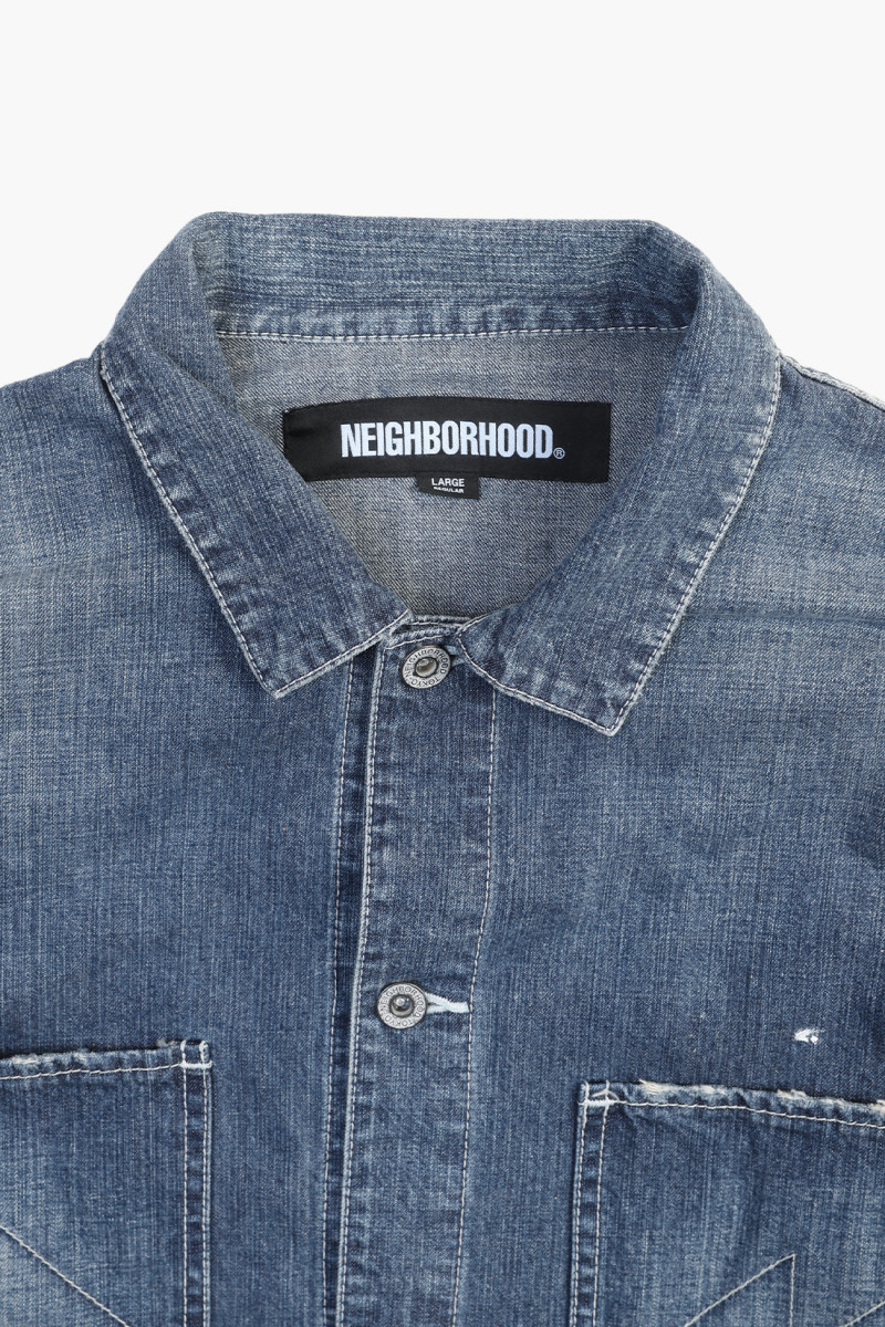 Washed coverall jacket Indigo