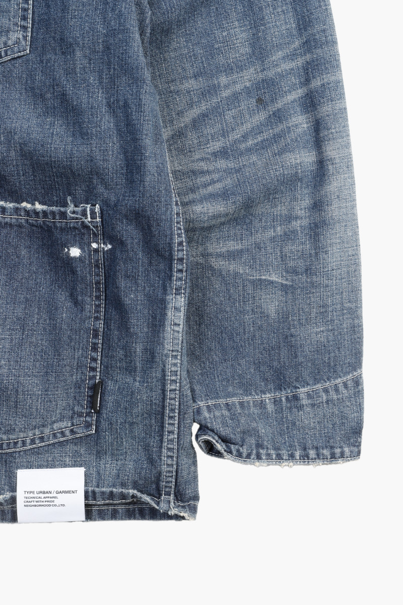 Washed coverall jacket Indigo