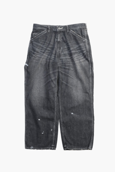 Washed utility pants Black