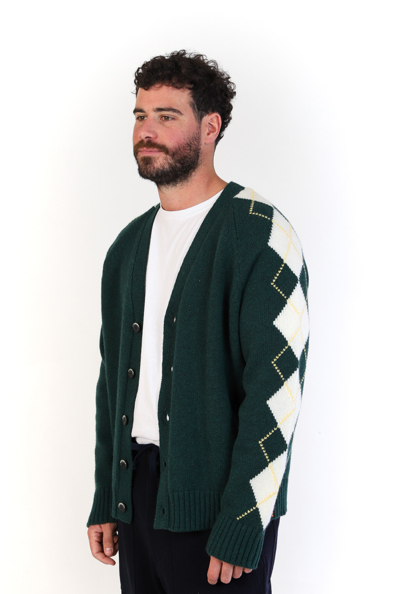 Cardigan over argyle p's Green