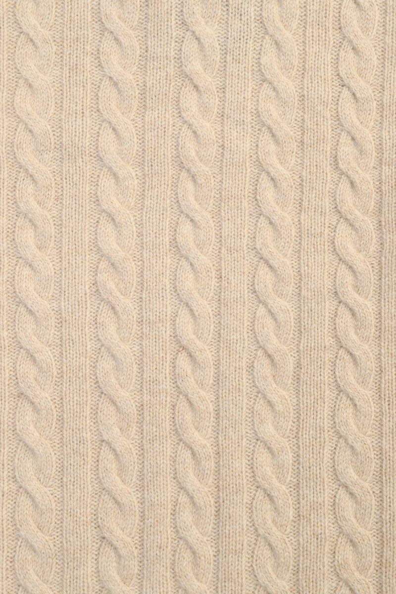 Cable crewneck wool Beige