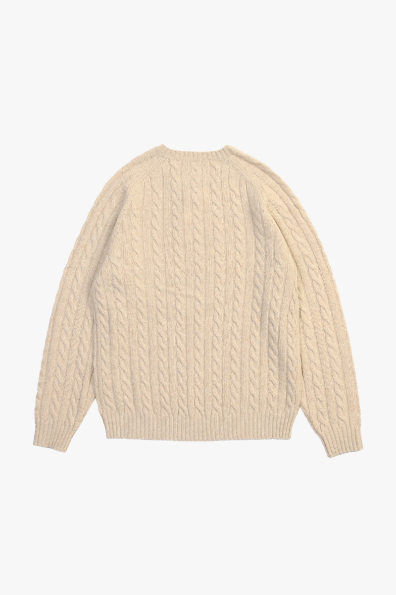 Cable crewneck wool Beige