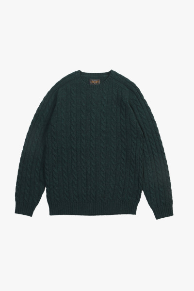 Beams plus Cable crewneck wool Green - GRADUATE STORE