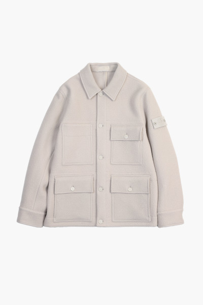 Stone island 455f5 ghost heavy melton v0090 Beige - GRADUATE STORE