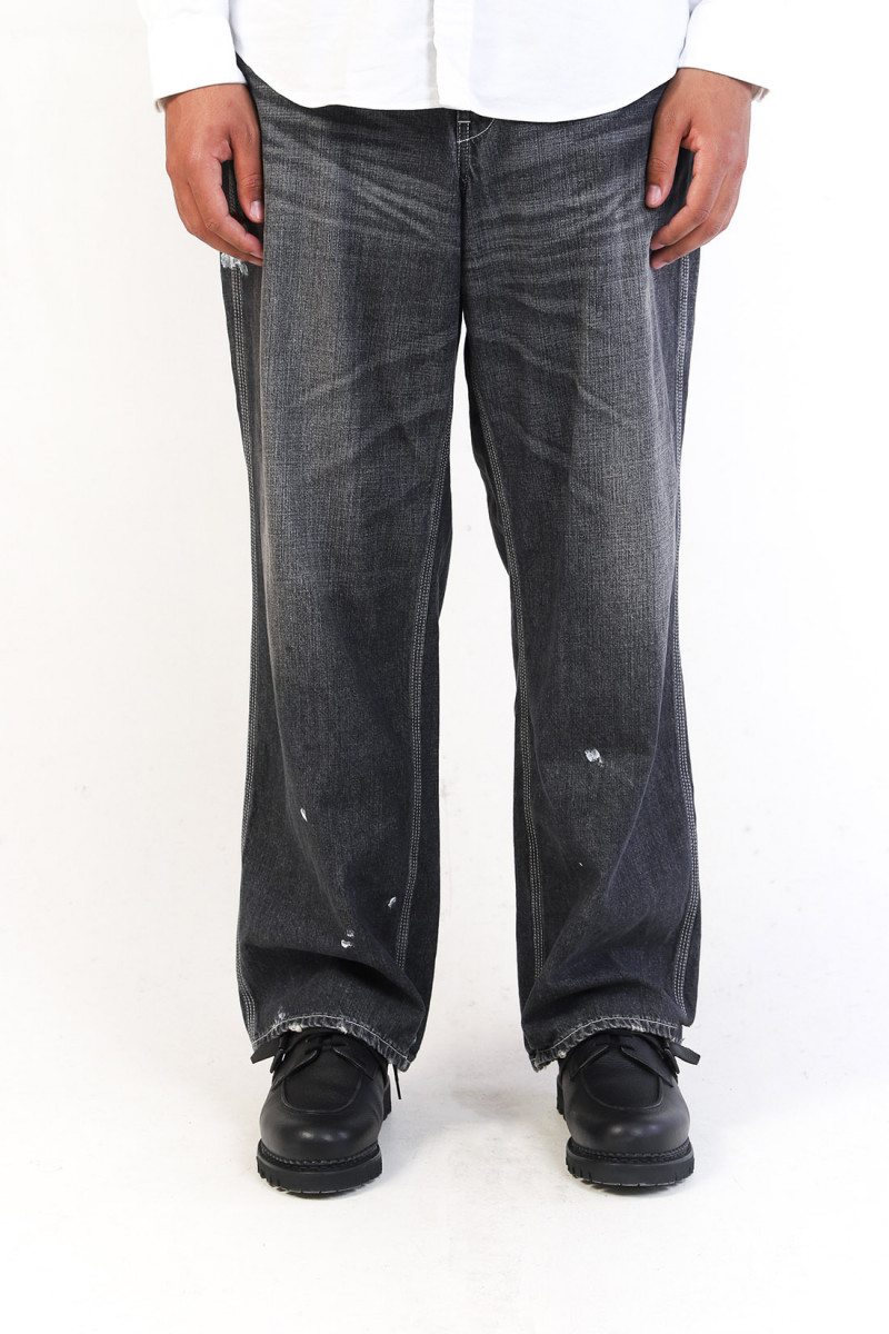 Washed utility pants Black