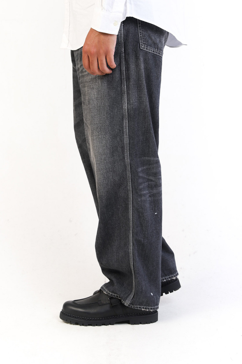 Washed utility pants Black