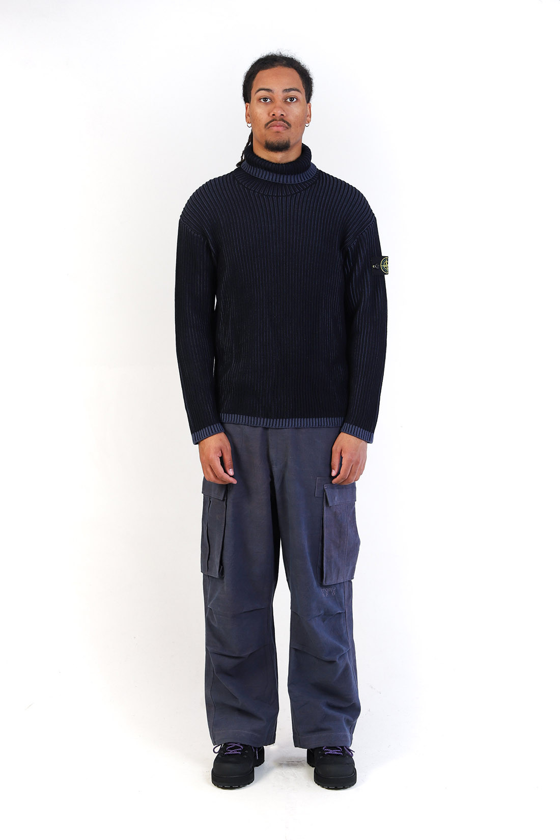 551c1 rollneck knit v0020 Blu scuro