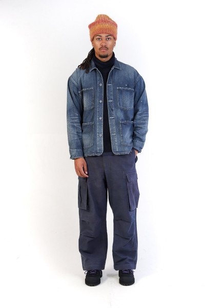 Washed coverall jacket Indigo