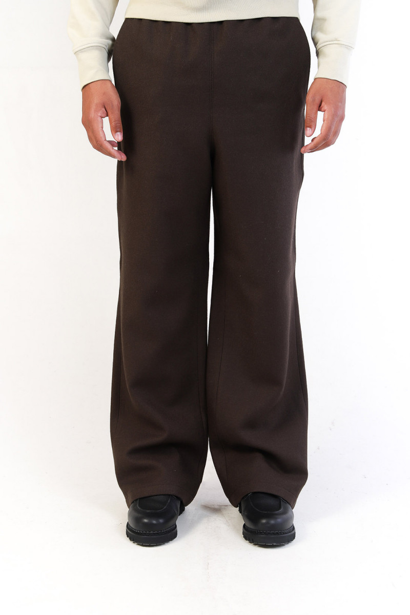 Pantalon large taille elastiqu Dark coffee