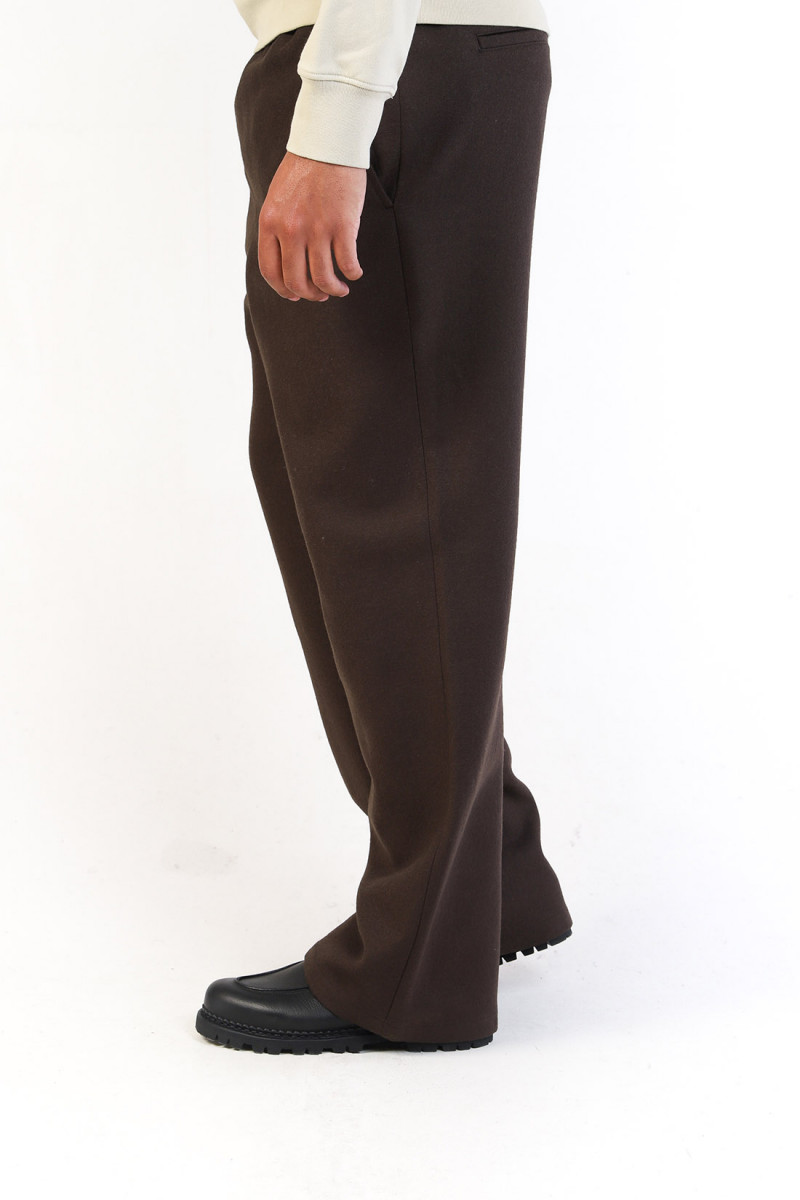 Pantalon large taille elastiqu Dark coffee