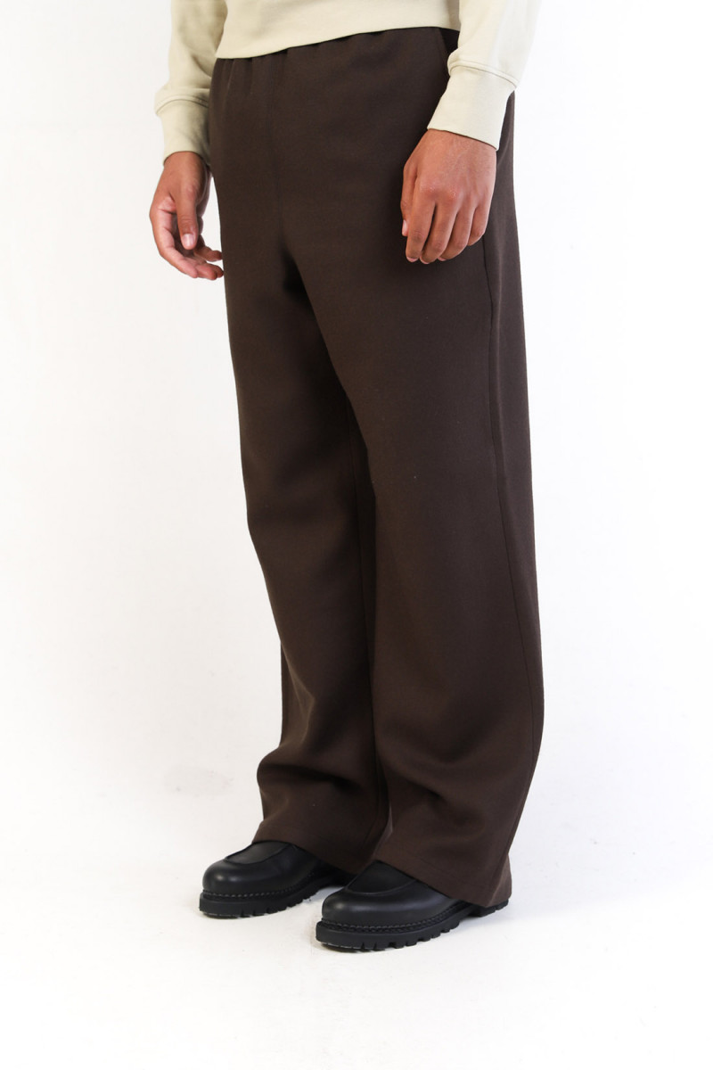 Pantalon large taille elastiqu Dark coffee