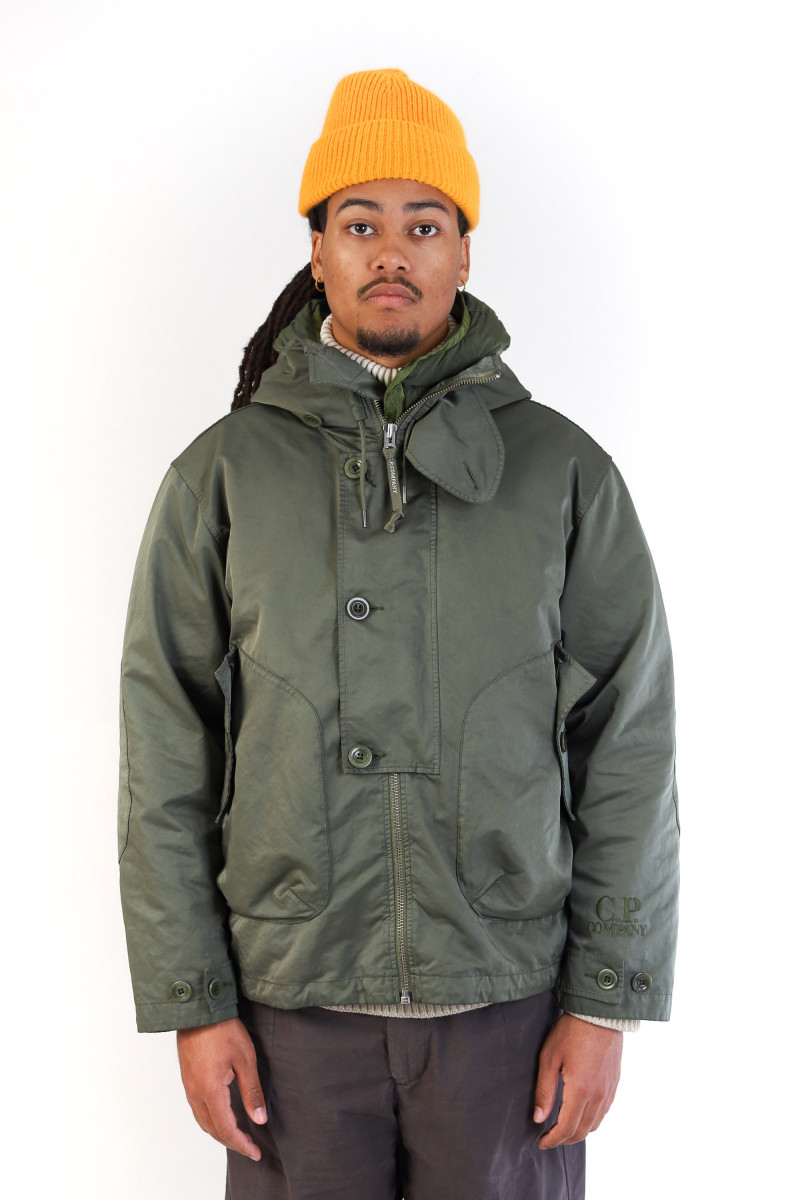 Micro kei hooded jacket Cypress/green