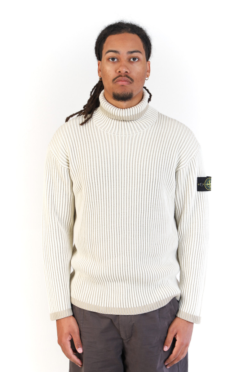 551c1 rollneck knit v0099 Bianco naturale