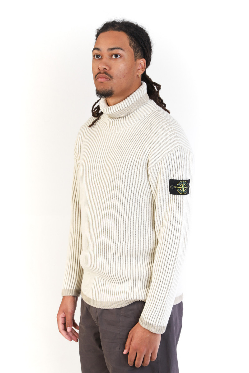 551c1 rollneck knit v0099 Bianco naturale