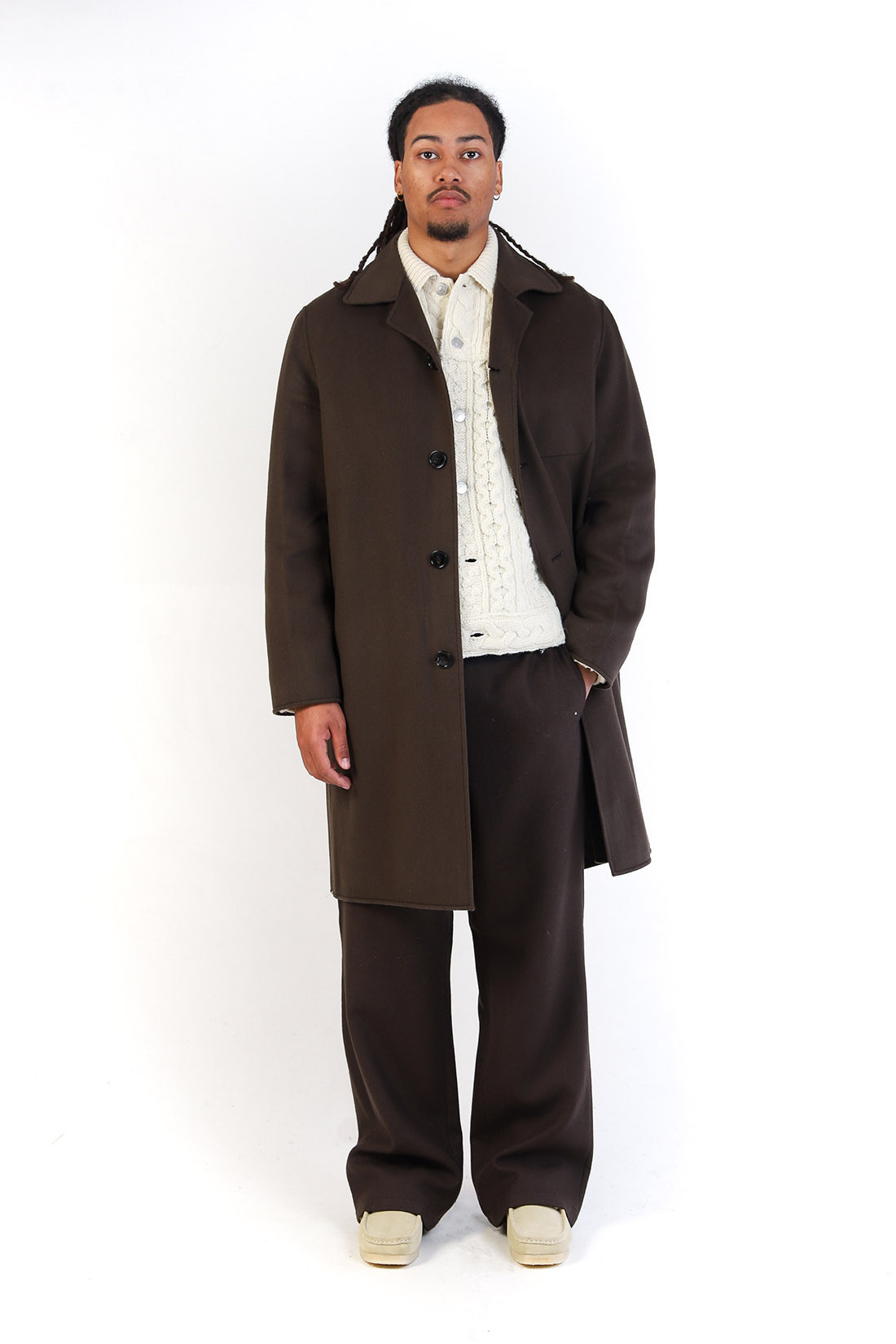 Manteau car coat ceinture Dark coffee