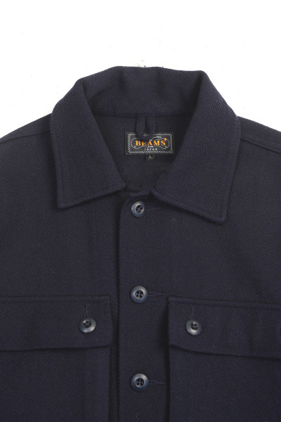 Beams plus Mil sh jacket wool Navy - GRADUATE STORE