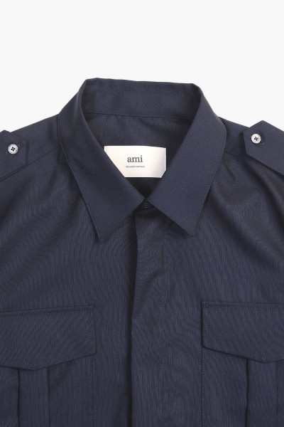 Ami Military shirt Navy blue - GRADUATE STORE