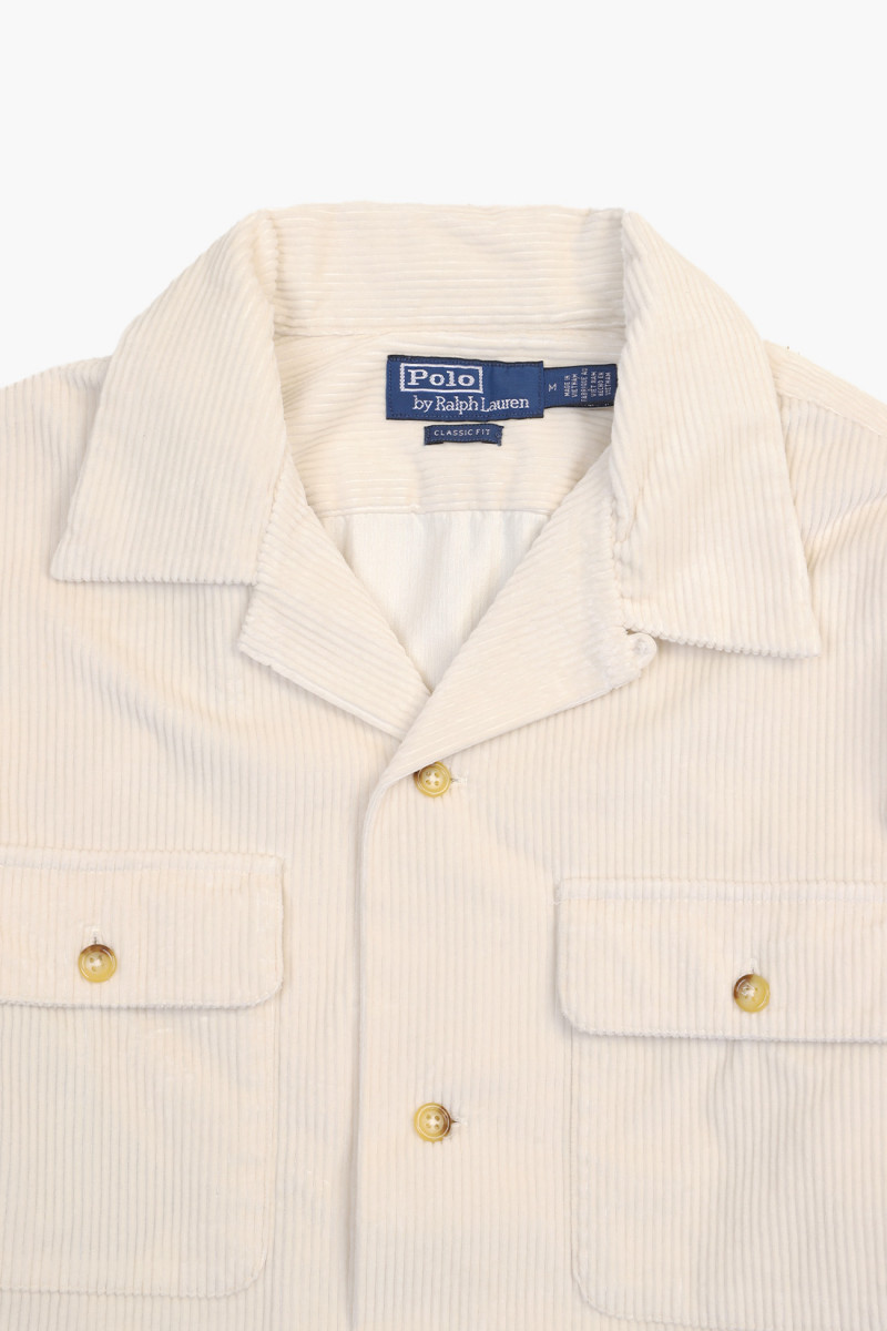 Classic fit corduroy shirt Antique cream