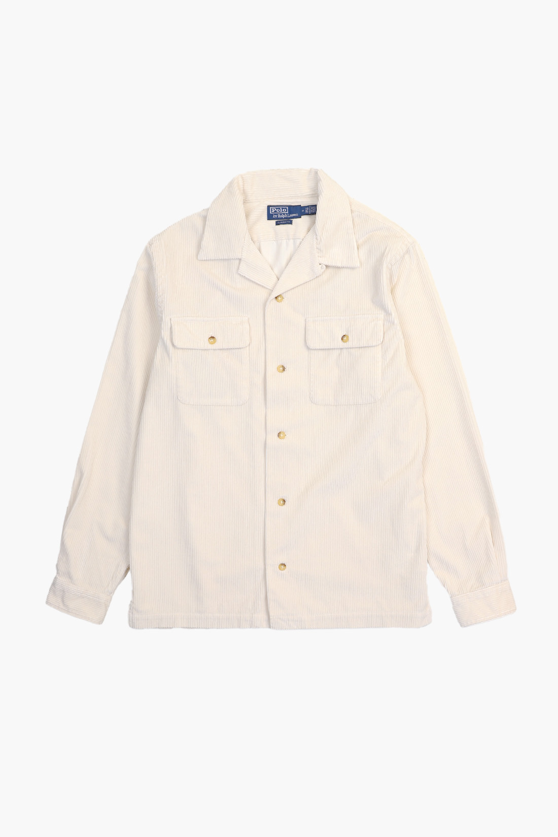 Classic fit corduroy shirt Antique cream