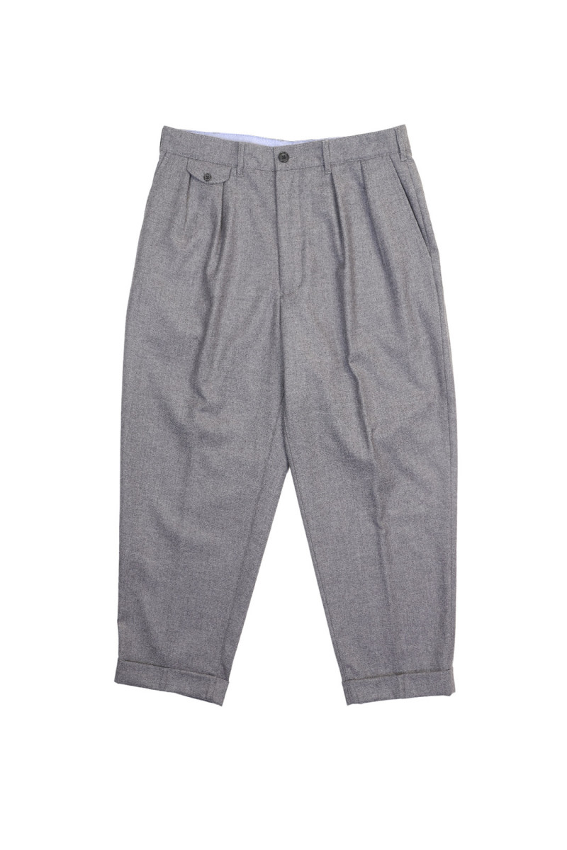 2 pleats trousers flannel Grey