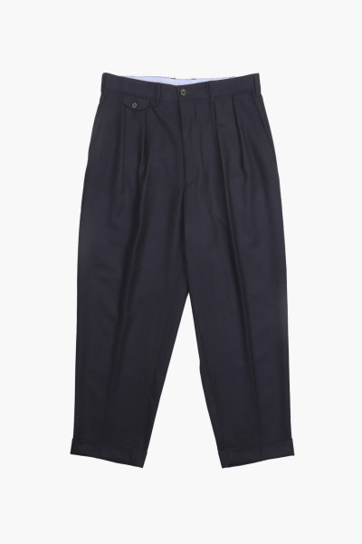 Beams plus 2 pleats trousers flannel Navy - GRADUATE STORE