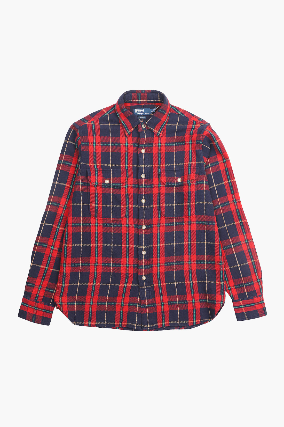 Classic fit plaid workshirt Red/navy multi