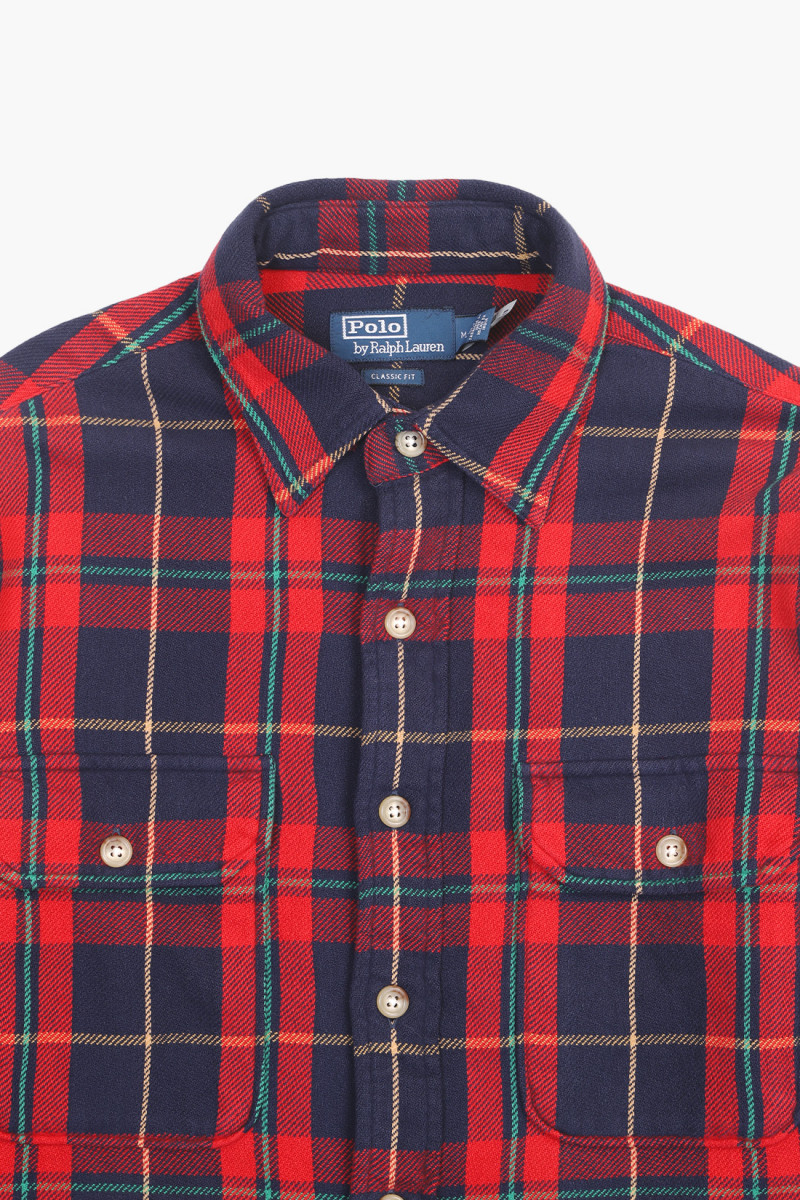 Classic fit plaid workshirt Red/navy multi