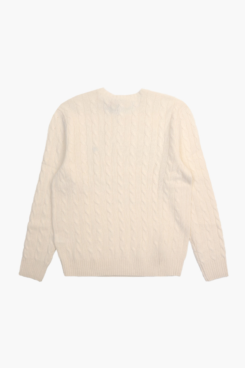 Cable-knit wool-cashmere Andover cream