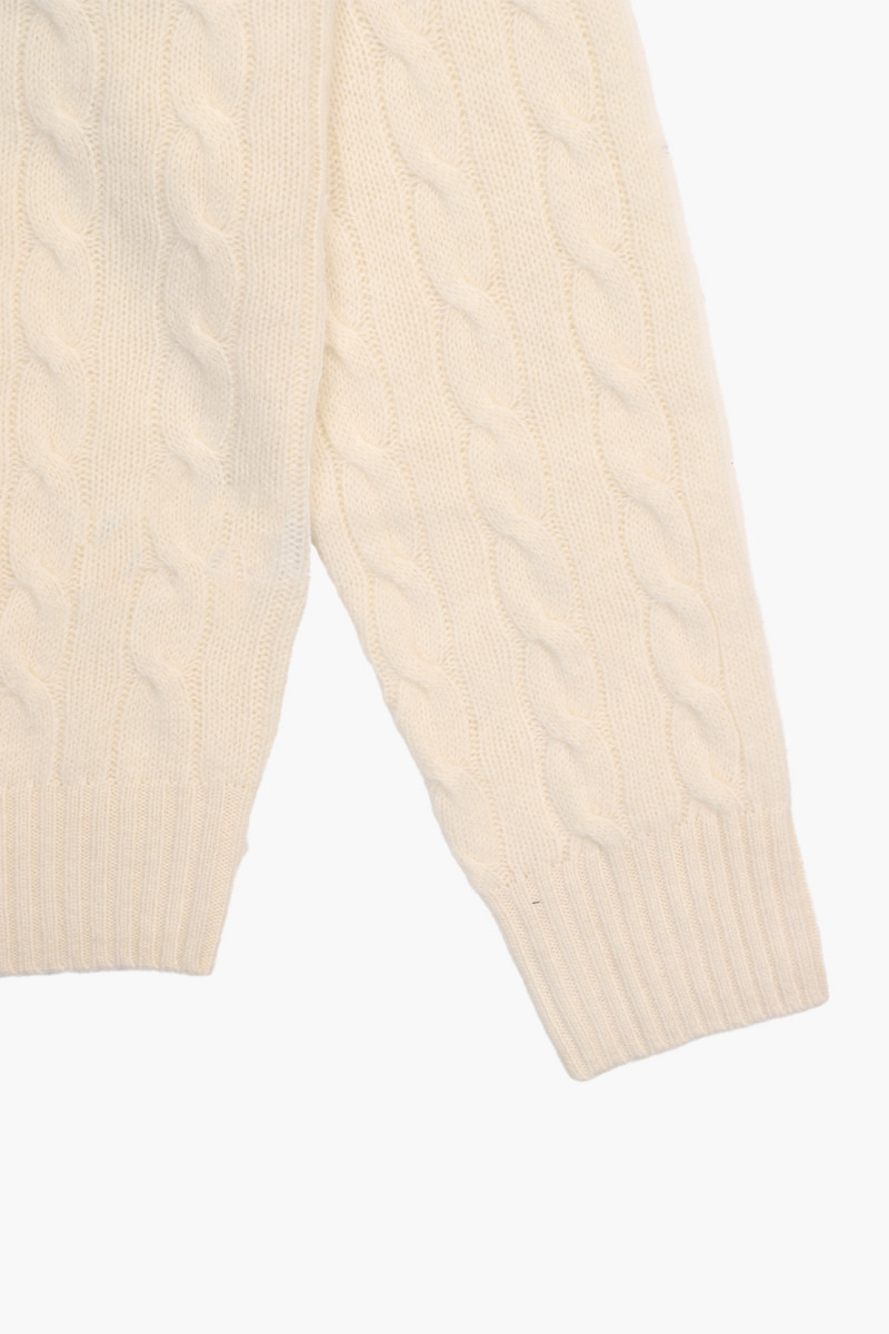 Cable-knit wool-cashmere Andover cream