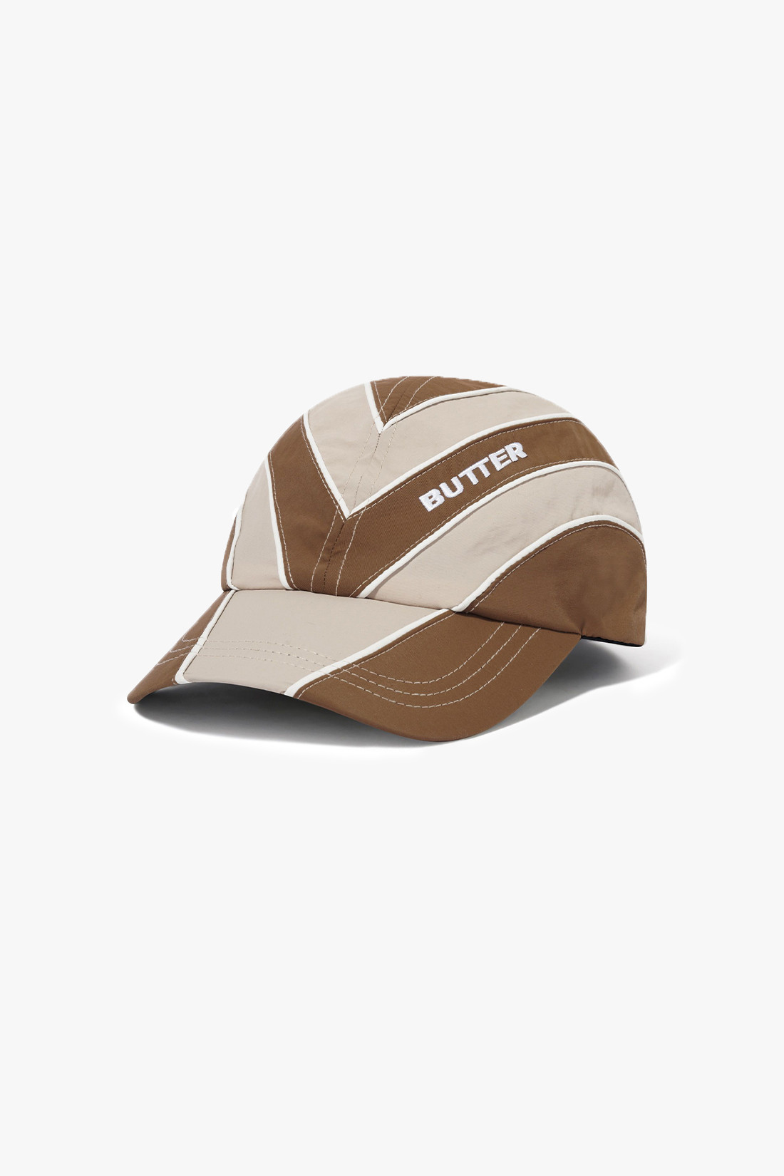 Diamond 6 panel cap Chocolate/tan