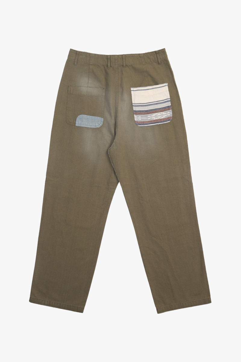 Patchwork workpants Olive