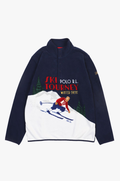 Skier-print fleece pullover...