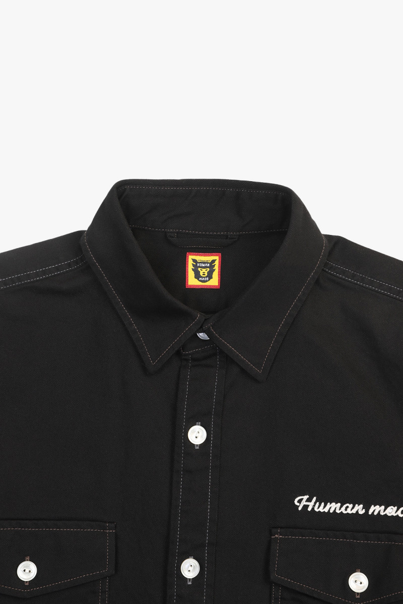 Cotton twill shirt Black