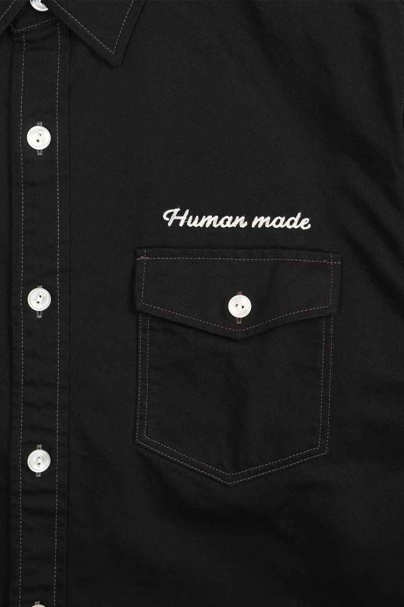 Cotton twill shirt Black