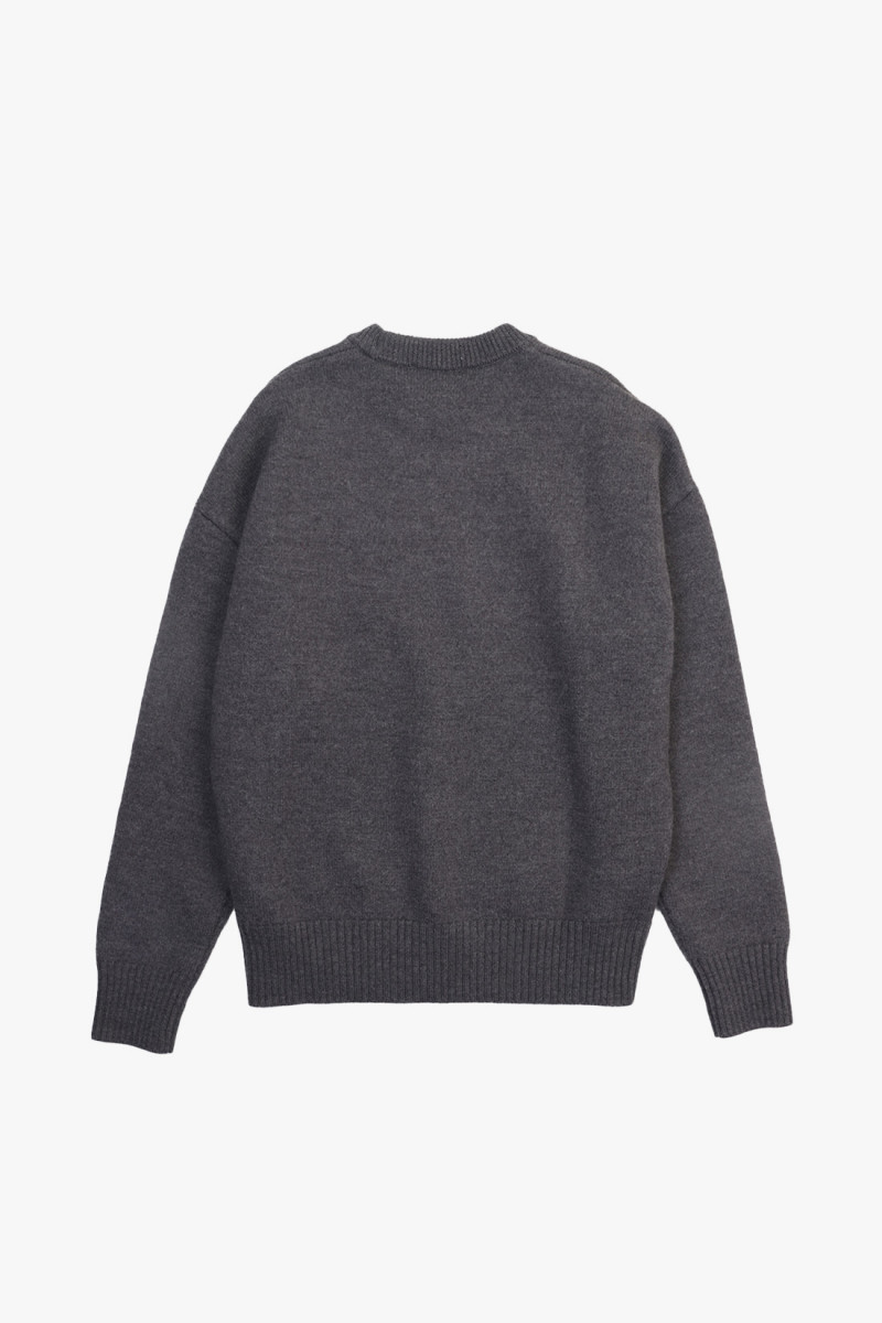 Pull col rond ami de coeur Grey/red