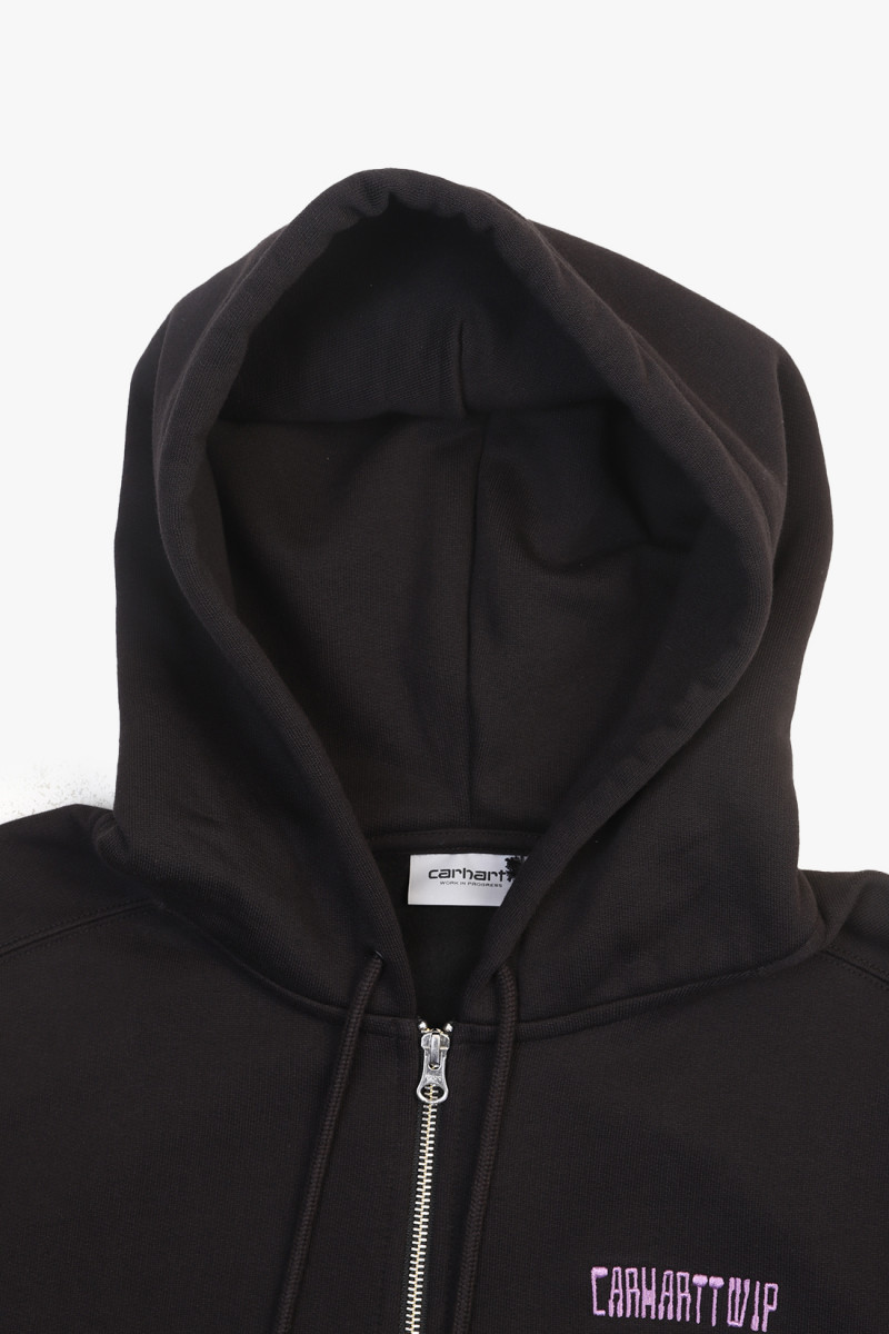 Hooded think tank sweat jacket Black/purple