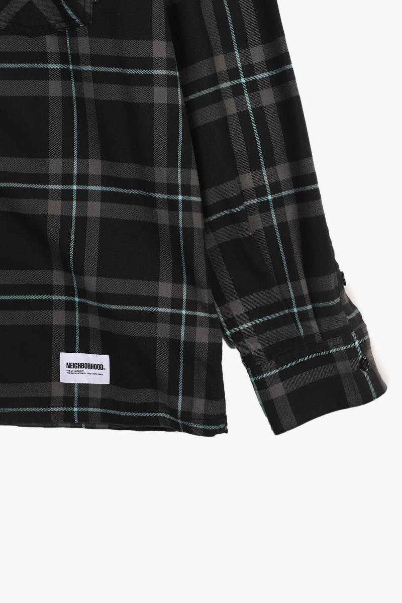 Tartan check shirt ls Black